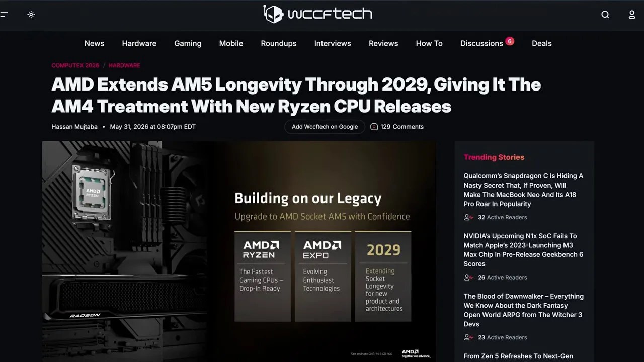 AMD AM5 socket support roadmap through 2029
