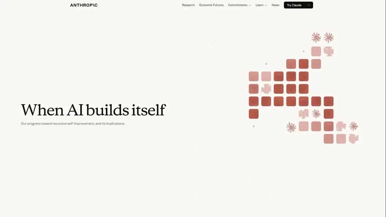 Anthropic blog post titled When AI builds itself