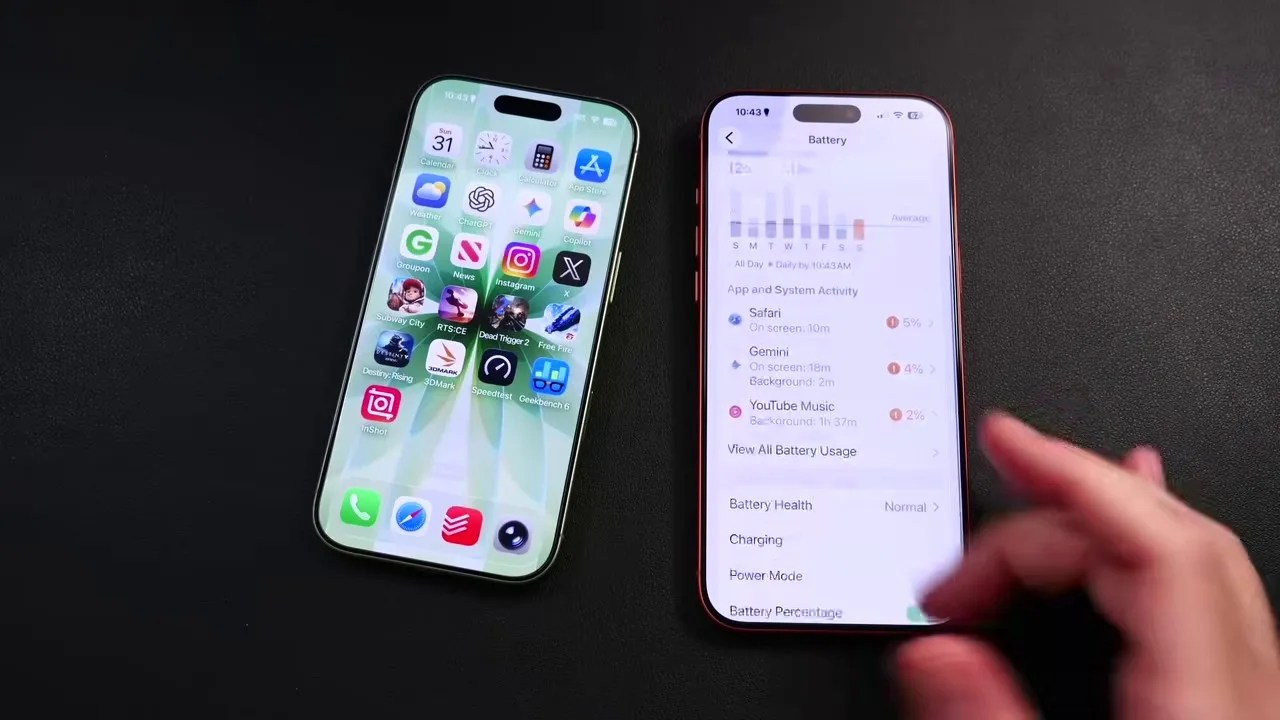 Battery life comparison chart illustrating 1-day vs 1.5-to-2-day longevity