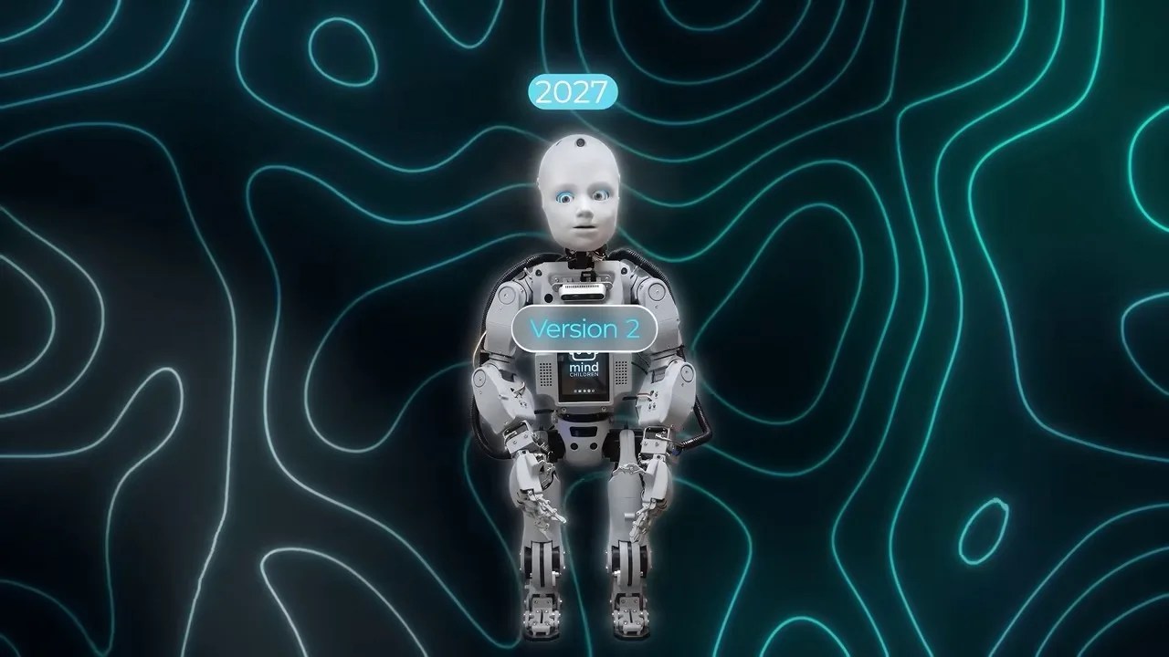 Close-up or anatomical view of Atlas's symmetrical design and simplified actuator layout