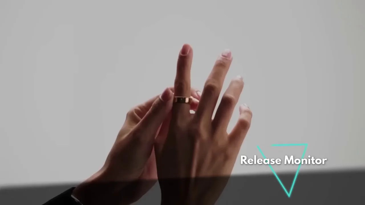 Close up shot of the new Oura Ring 5 titanium smart ring