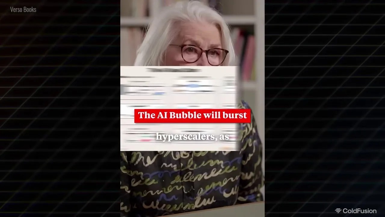 Conceptual illustration showing the AI bubble cycle, highlighting rising debts of hyperscalers