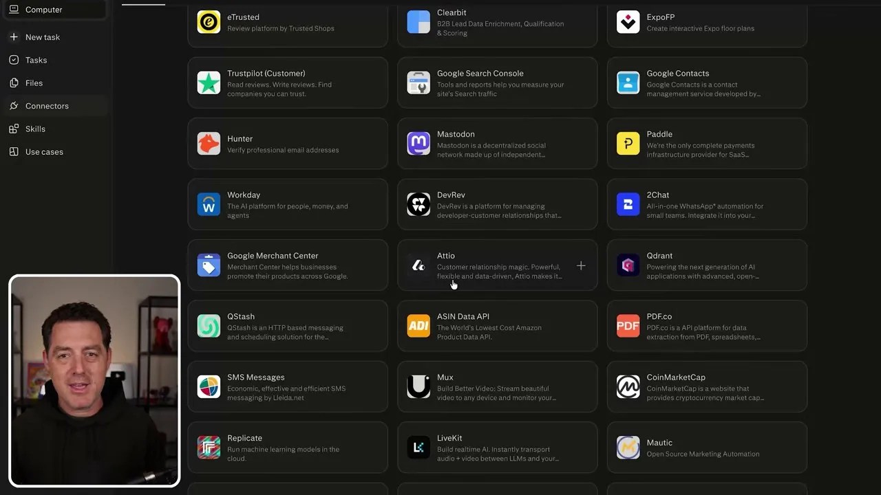 Deep scroll view of hundreds of integrations