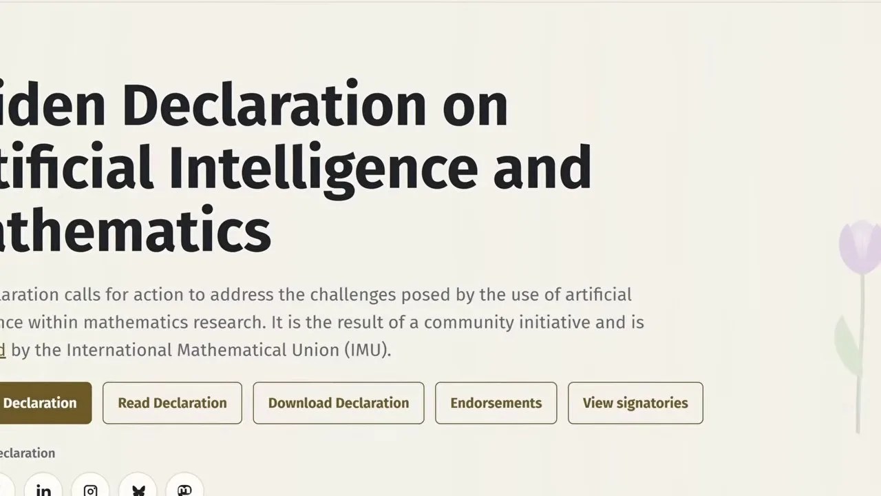 Document graphic showing the declaration signed by 150 mathematicians