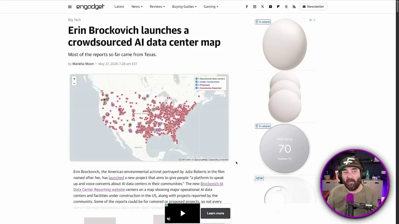 Erin Brockovich data center tracking map