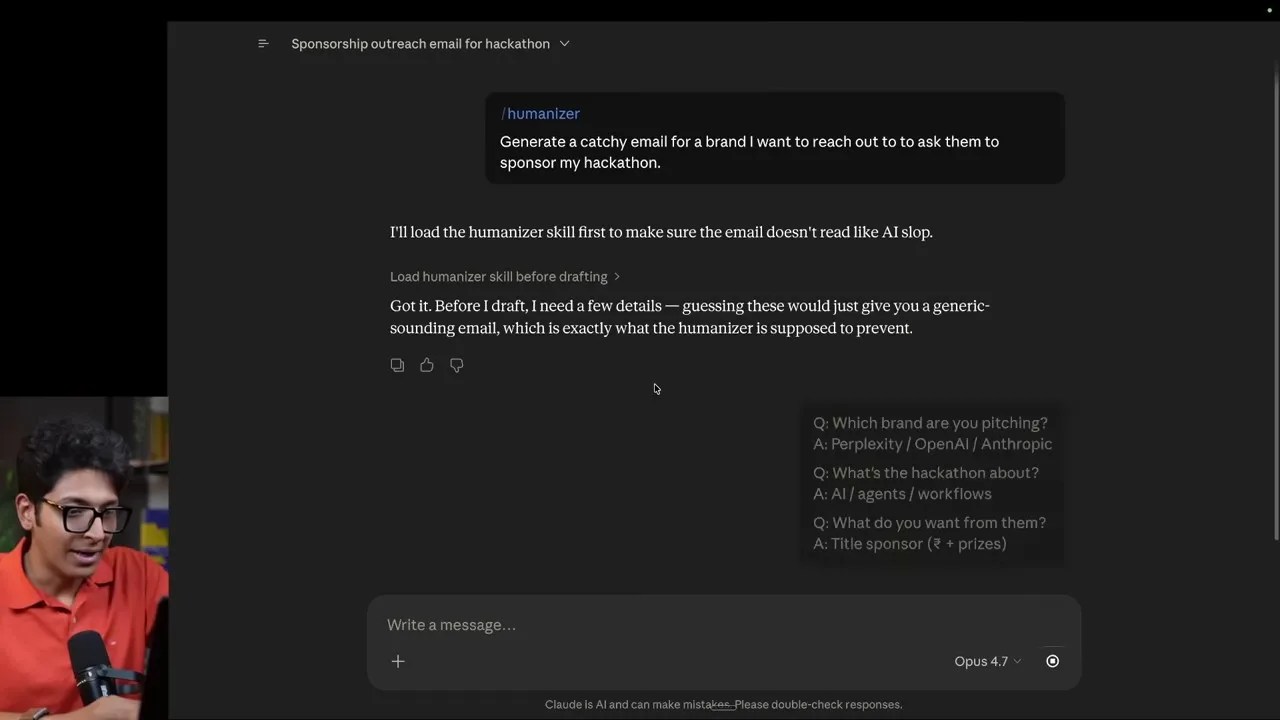 Humanizer email template outputs