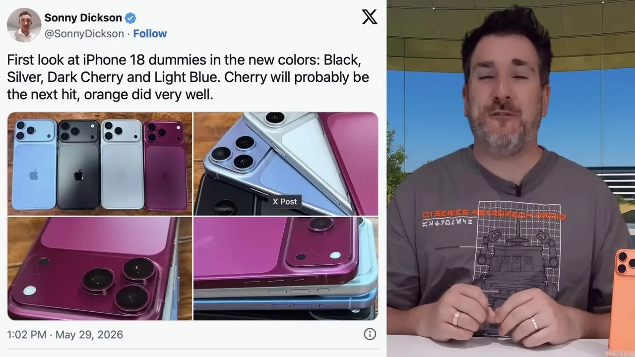 Leaked dummy phones showing Dark Cherry and Space Black colors
