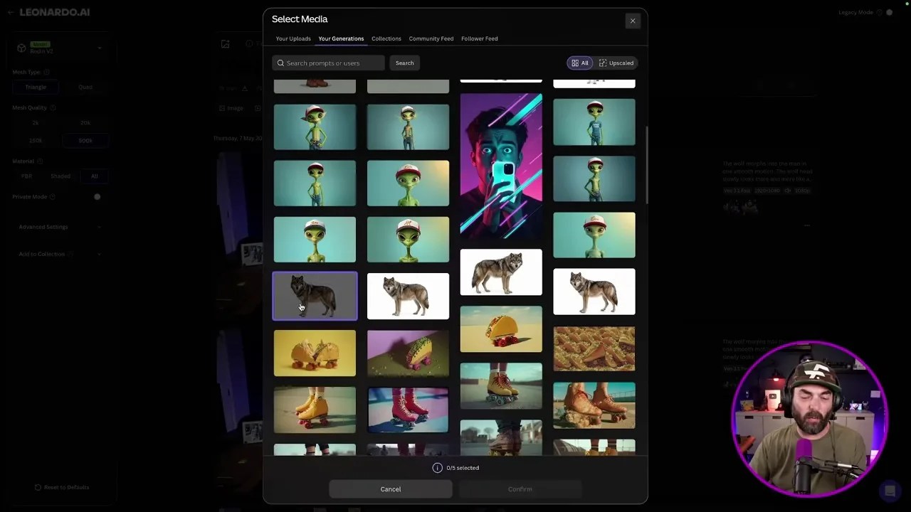 Leonardo AI Image to 3D Interface