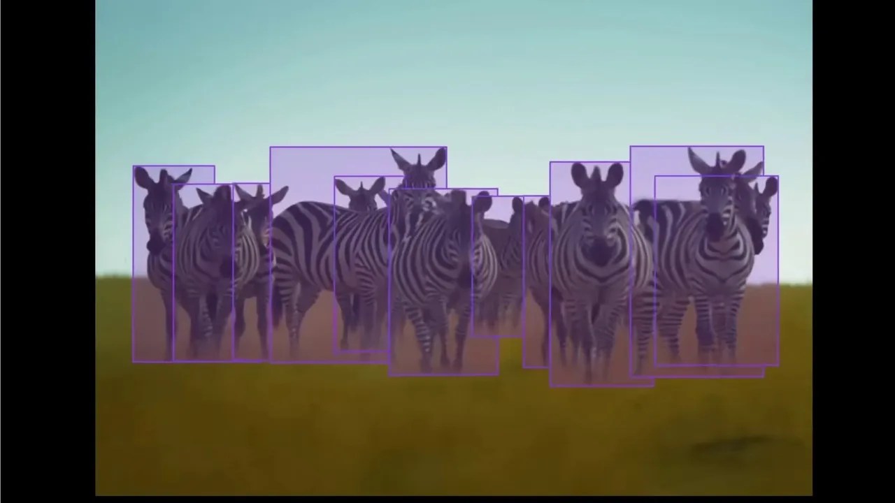 Locate Anything model drawing parallel bounding boxes around complex target objects
