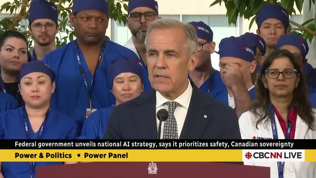 Mark Carney introducing Canada's AI for All Strategy with a $2 billion budget