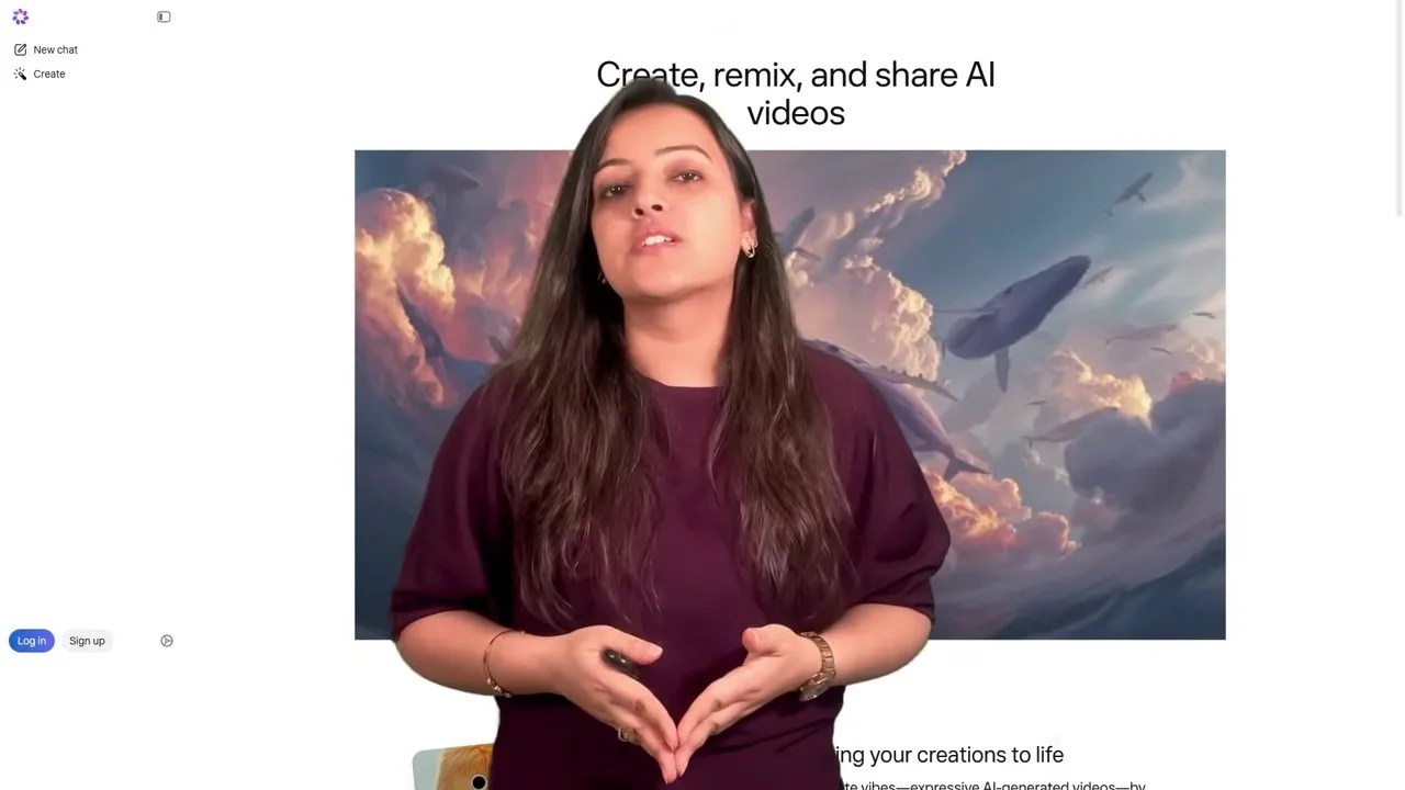 Meta AI video generation dashboard and input box