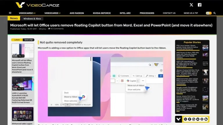 Microsoft Copilot floating button obstructing Excel and Word interface elements