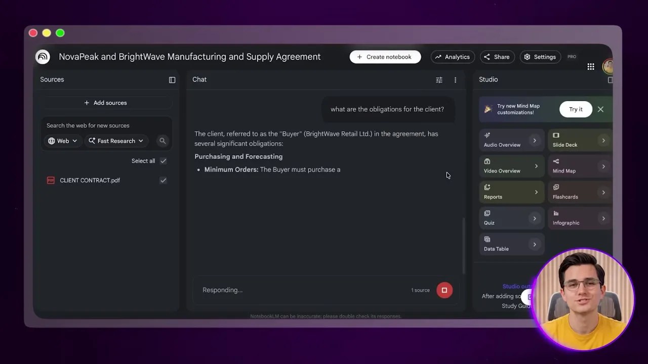 NotebookLM interface showing the Audio Overview podcast generation feature