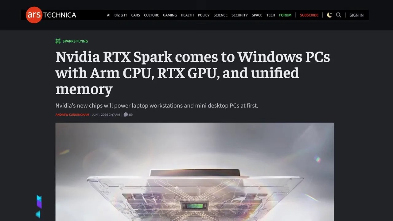 Nvidia RTX Spark consumer superchip announcement at Computex