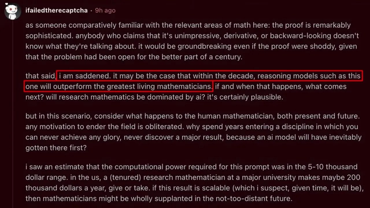 Quotes from mathematicians expressing anxiety about the future of their field
