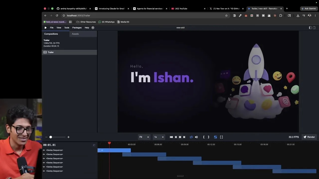 Remotion programmatic video trailer rendering