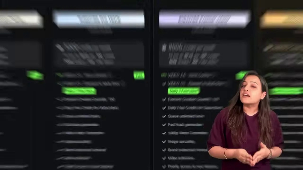 Showcase of different AI video categories like VFX, cinematic action, and talking videos