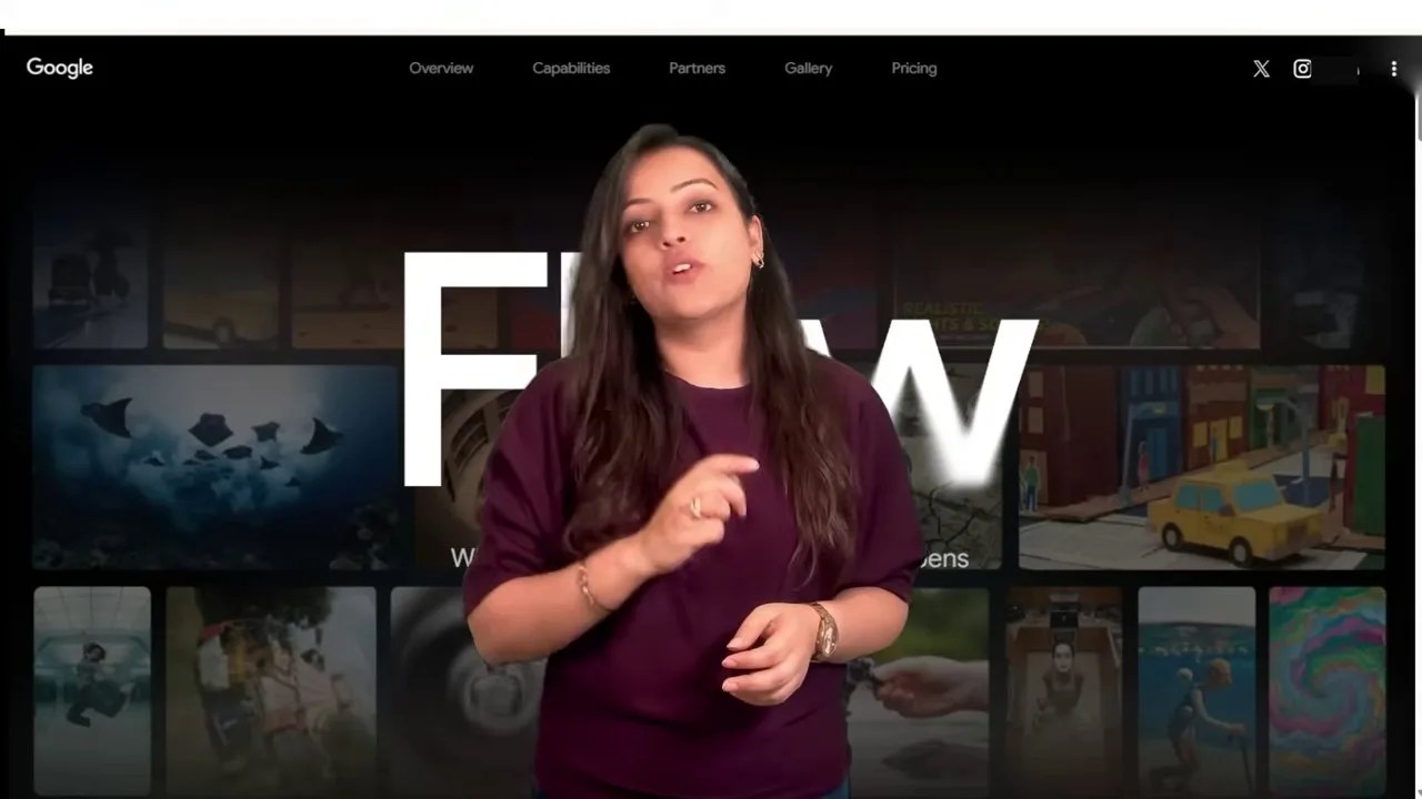 Step-by-step UI demo of uploading the reference image of a girl in Google Flow