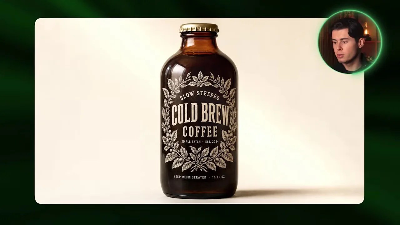 The generated reference image of the premium coffee brew bottle.