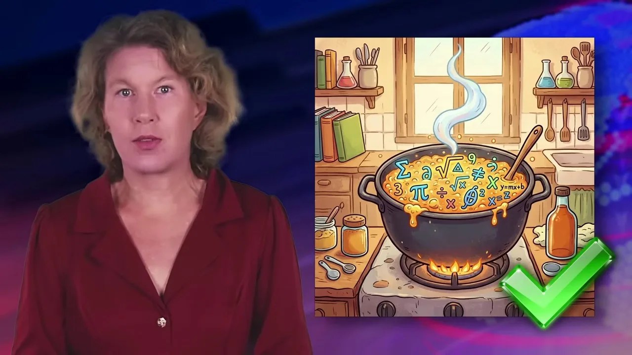 Title card exploring the question of whether mathematics is cooked by AI