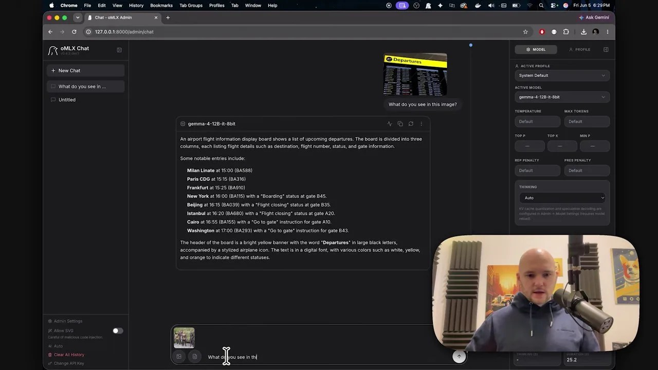 Visual demonstration of the model analyzing the blurry Vikings TV show image in real-time