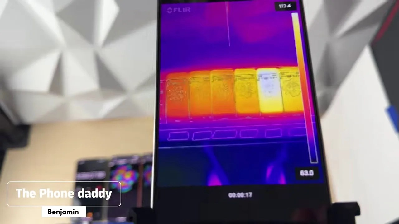 Visual showing the OnePlus smartphone displaying an overheating warning screen