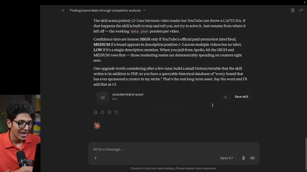 YouTube Brand Scout execution results